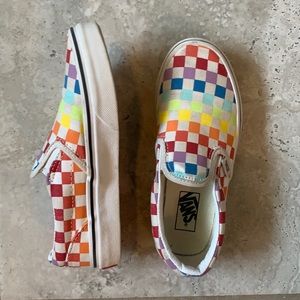 Kids Rainbow checkered vans